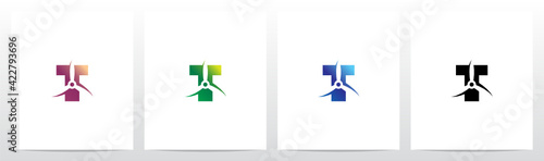 Propeller On Letter Logo Design T