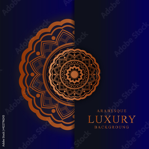 Luxury mandala background with golden color