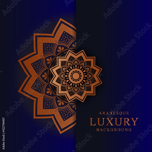 Luxury mandala background with golden color