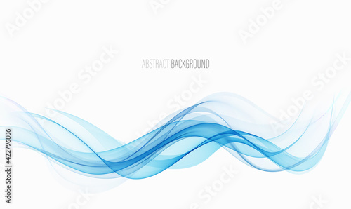 Abstract blue wave vector background Blue wave flow © lesikvit