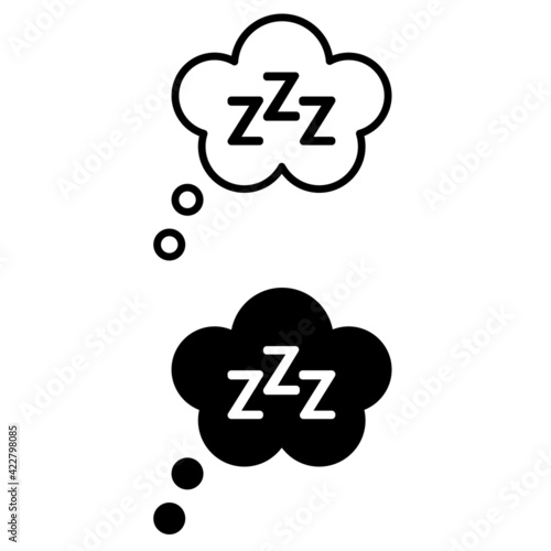 Sleep icon vector set. relaxation illustration sign collection. bedroom symbol or logo.
