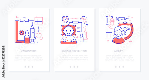 Vaccination - modern line design style web banners