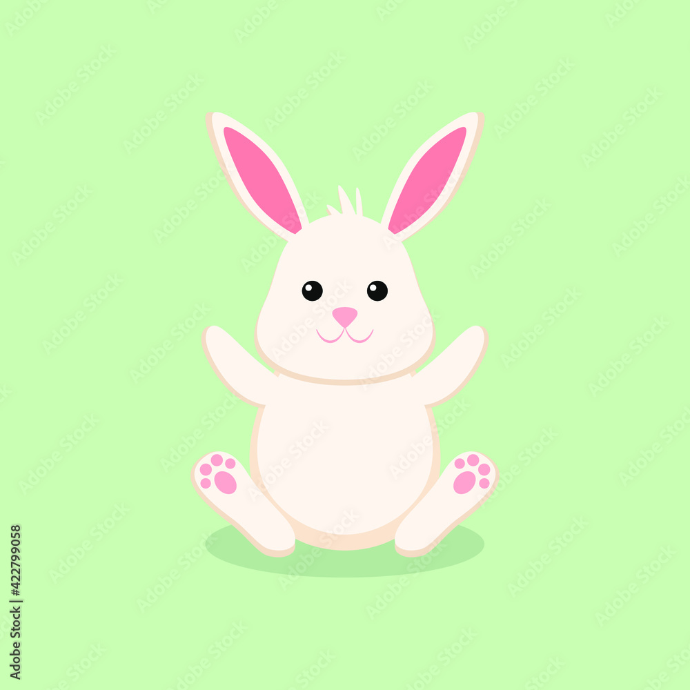 Easter bunny. Vector illustration in a flat style.
