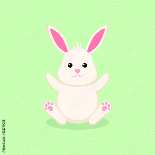 Easter bunny. Vector illustration in a flat style. © shulekovska.ya