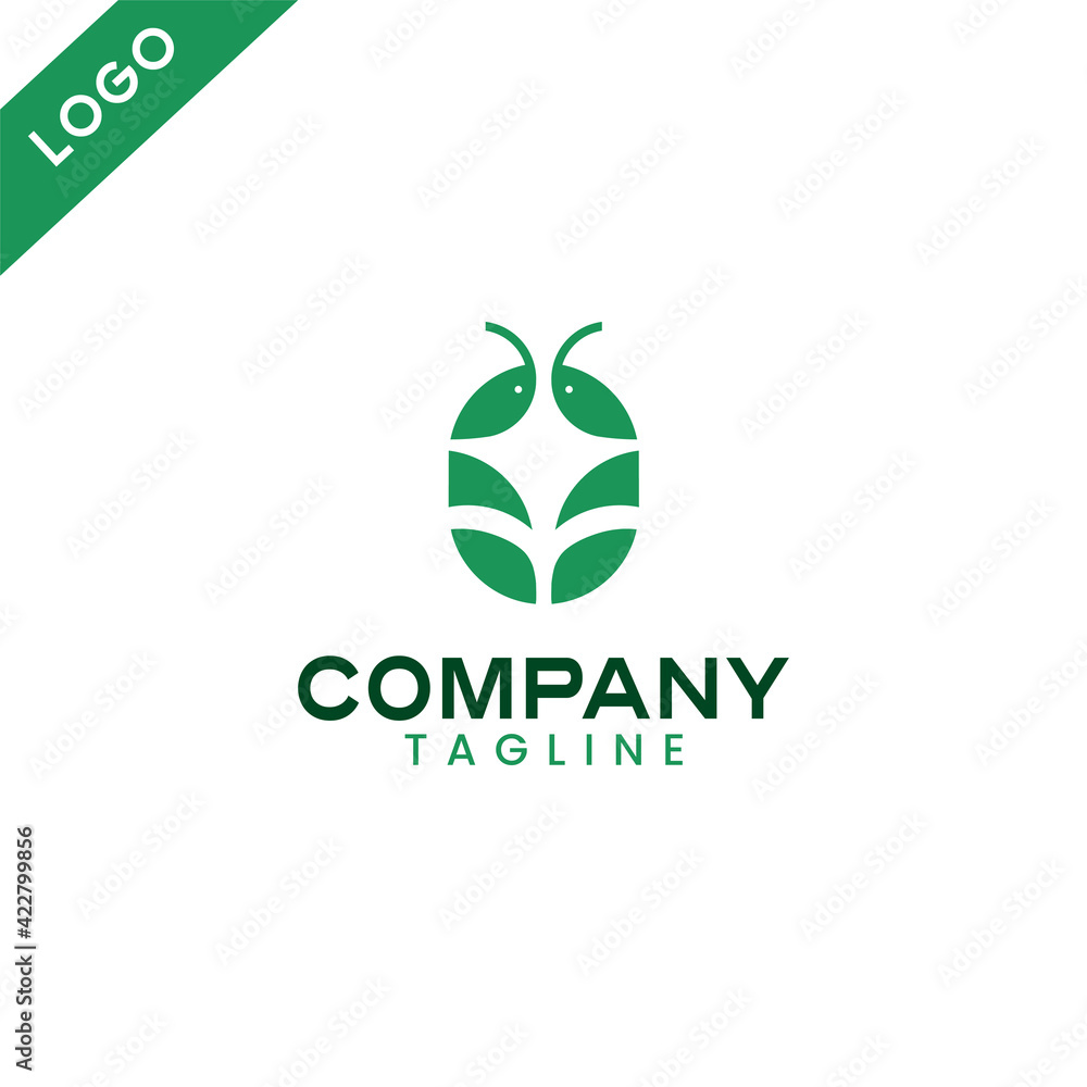 Insect logo - a cockroach insect logo with a simple and easy to remember theme suitable for companies engaged in insect cultivation, organizations etc.