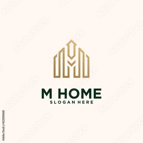 Set creative letter m building , m home  real estate logo template