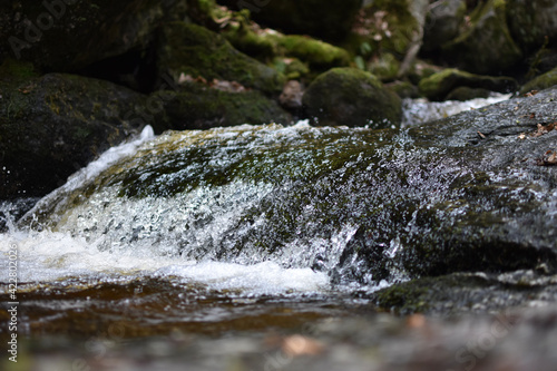 water flowing over rocks