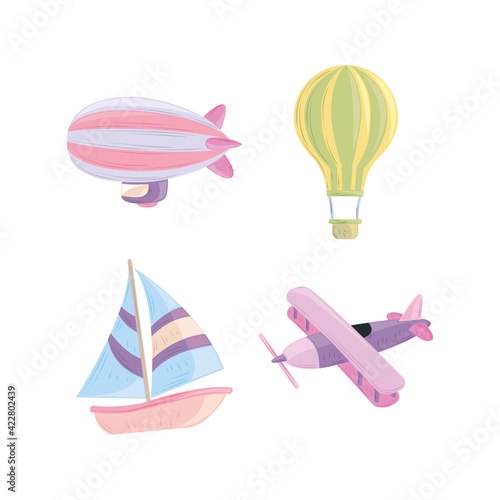 cartoon transport set