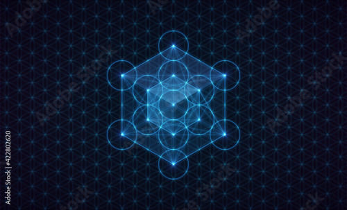 Metatron cube, sacred geometry symbol. Vector illustration.