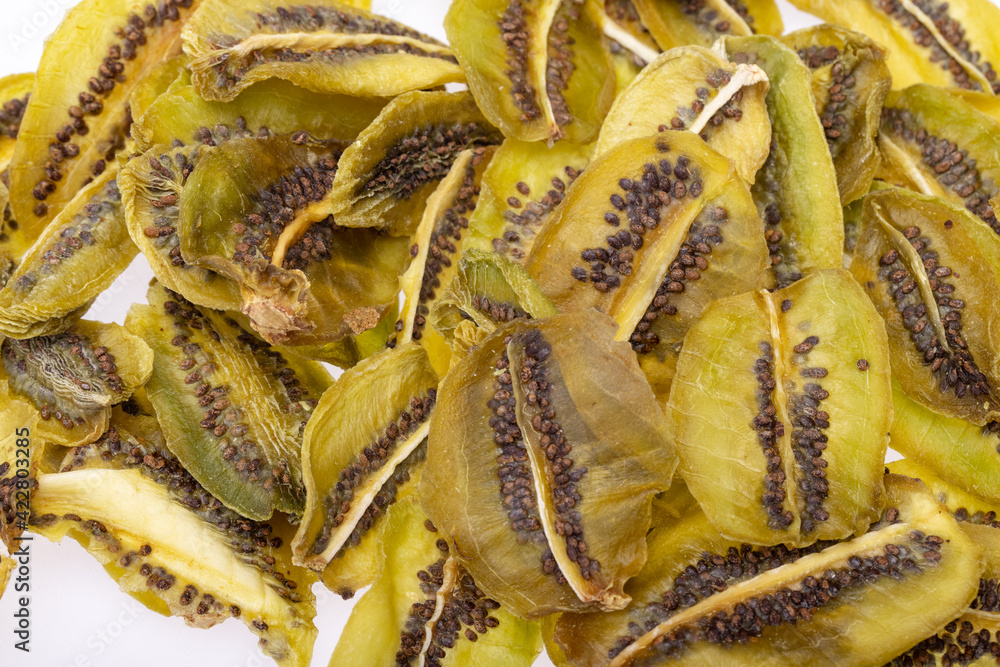 Dried kiwi fruit slices. Perfect as a snack, addition to ice cream and other desserts. Dried kiwi fruit slices. Perfect as a snack, addition to ice cream and other desserts.