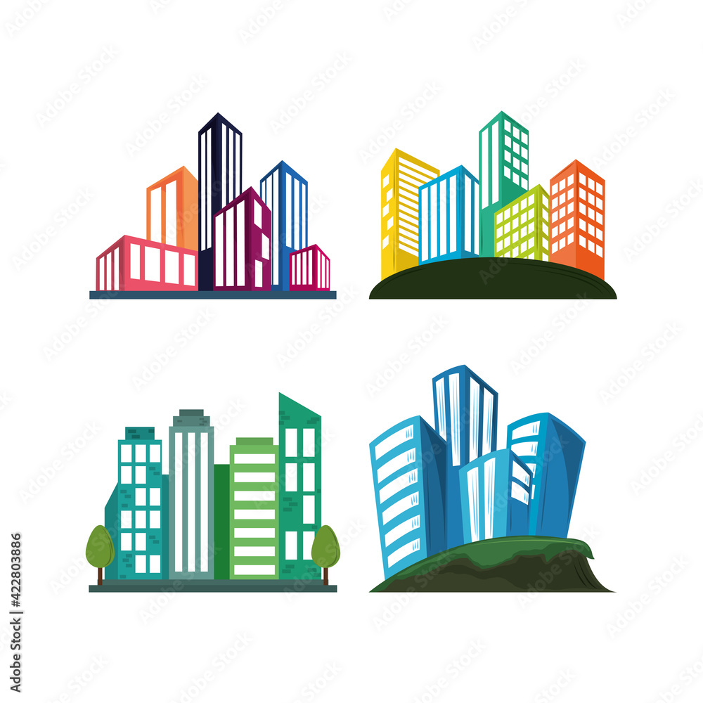 Obraz premium city abstract set