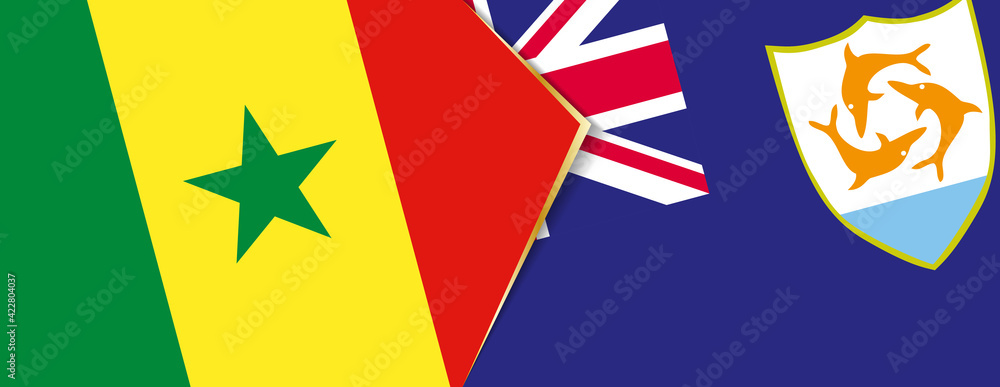 Senegal and Anguilla flags, two vector flags. Senegal and Anguilla flags, two vector flags.