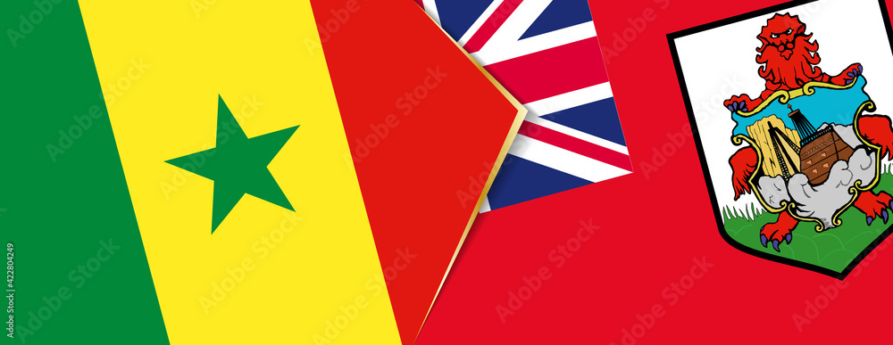 Senegal and Bermuda flags, two vector flags. Senegal and Bermuda flags, two vector flags.