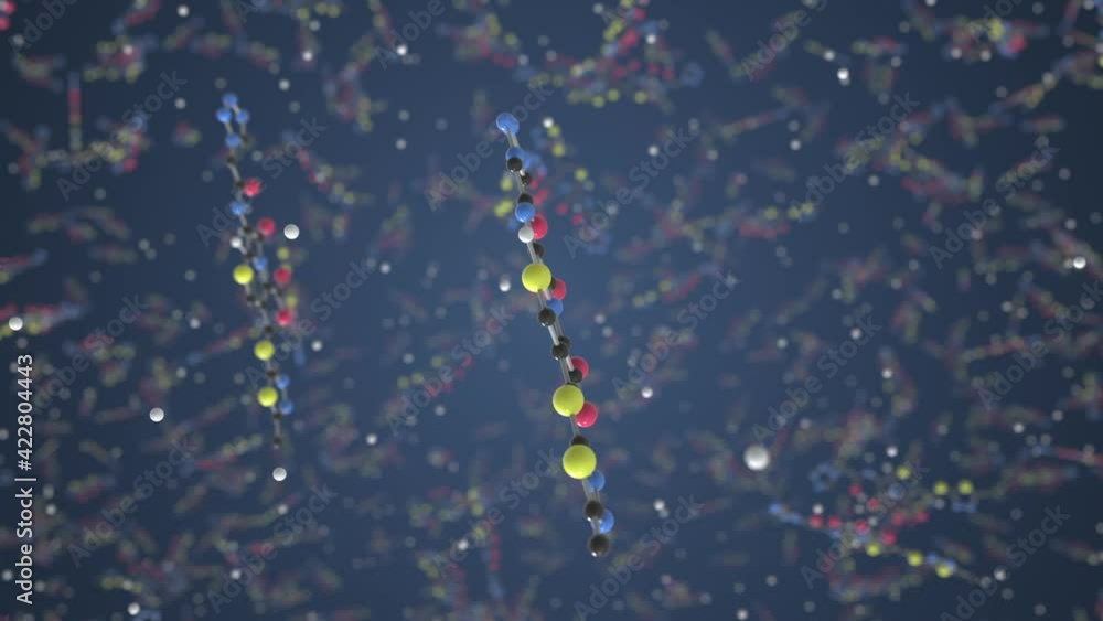 Molecule of Cefazolin. Molecular model, science related looping 3d animation Molecule of Cefazolin. Molecular model, science related looping 3d animation