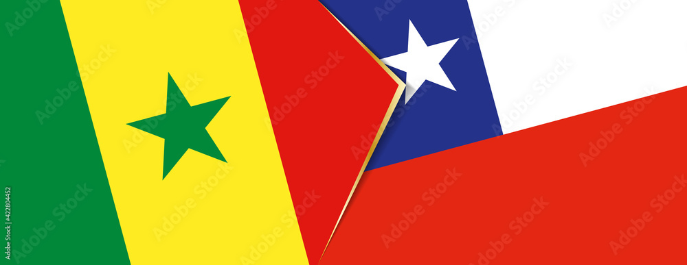 Senegal and Chile flags, two vector flags. Senegal and Chile flags, two vector flags.