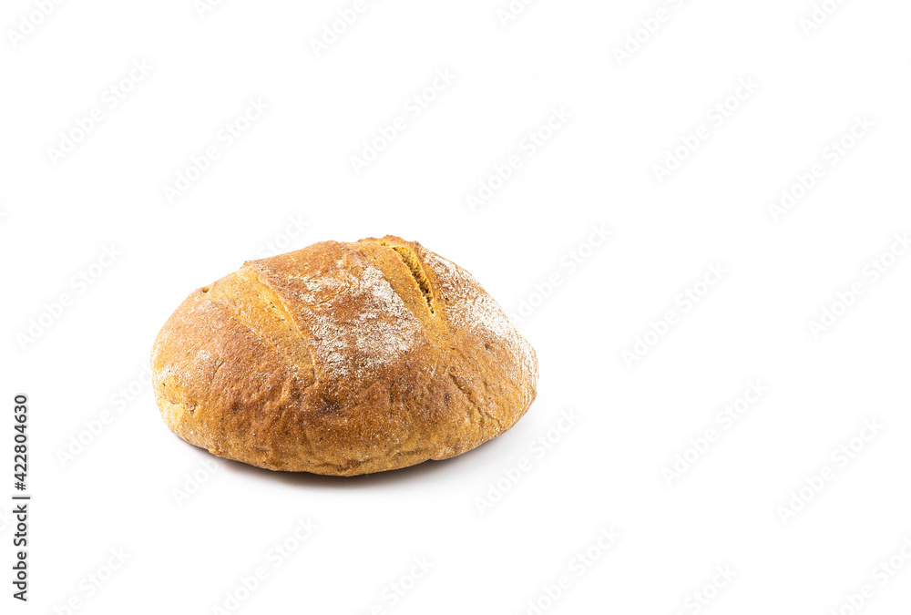 Freshly baked bread on a white background Freshly baked bread on a white background