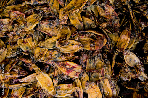Dried seafood on the market...