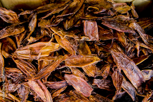 Dried seafood on the market...