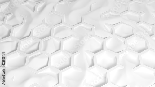 Abstract 3d background. White hexagon pattern