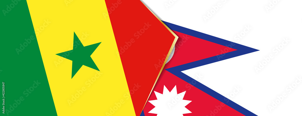 Senegal and Nepal flags, two vector flags. Senegal and Nepal flags, two vector flags.