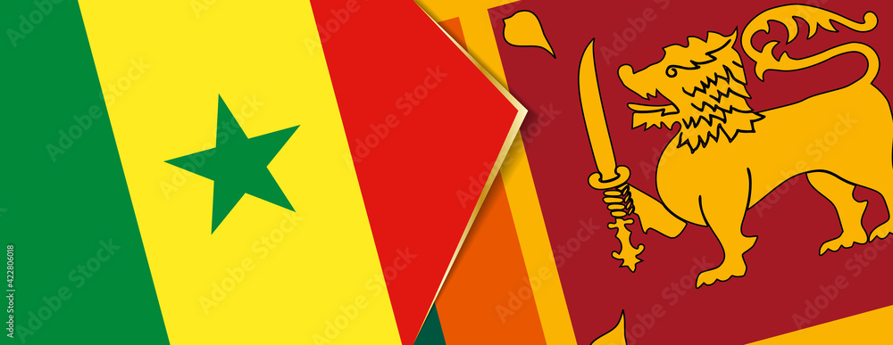 Senegal and Sri Lanka flags, two vector flags. Senegal and Sri Lanka flags, two vector flags.