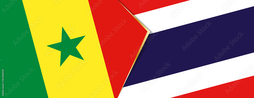 Senegal and Thailand flags, two vector flags. Senegal and Thailand flags, two vector flags.