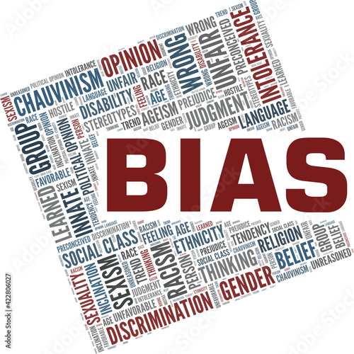 Bias vector illustration word cloud isolated on a white background.