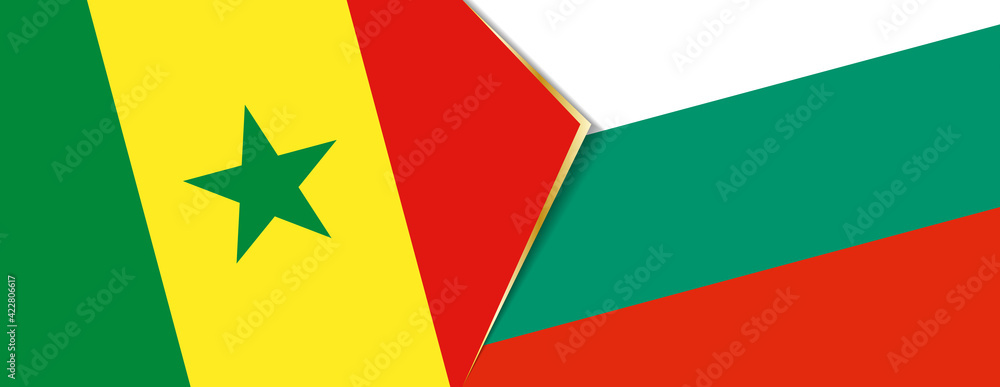 Senegal and Bulgaria flags, two vector flags. Senegal and Bulgaria flags, two vector flags.