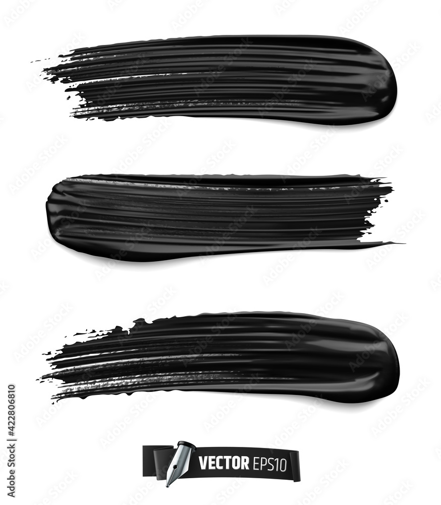 Vecteur Stock Traces de peinture noir vectorielles sur fond blanc
