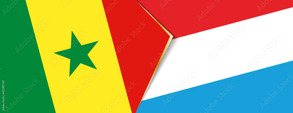 Senegal and Luxembourg flags, two vector flags. Senegal and Luxembourg flags, two vector flags.