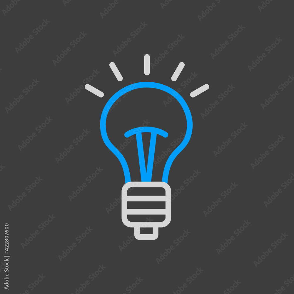 Idea, Lightbulb vector icon isolated on the white Idea, Lightbulb vector icon isolated on the white