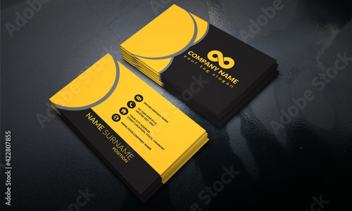 modern Business Card With black blue white red yellow