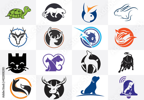 Vector logo sign symbol icon set for Animal & Pet business