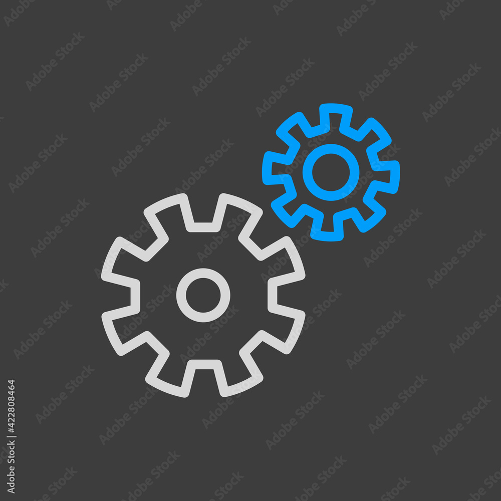 Gear vector icon isolated on the white Gear vector icon isolated on the white