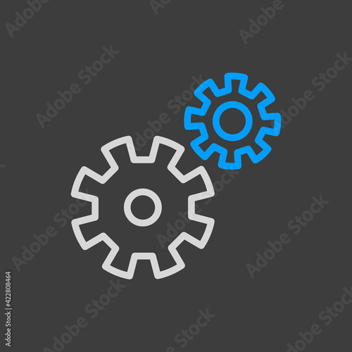 Gear vector icon isolated on the white