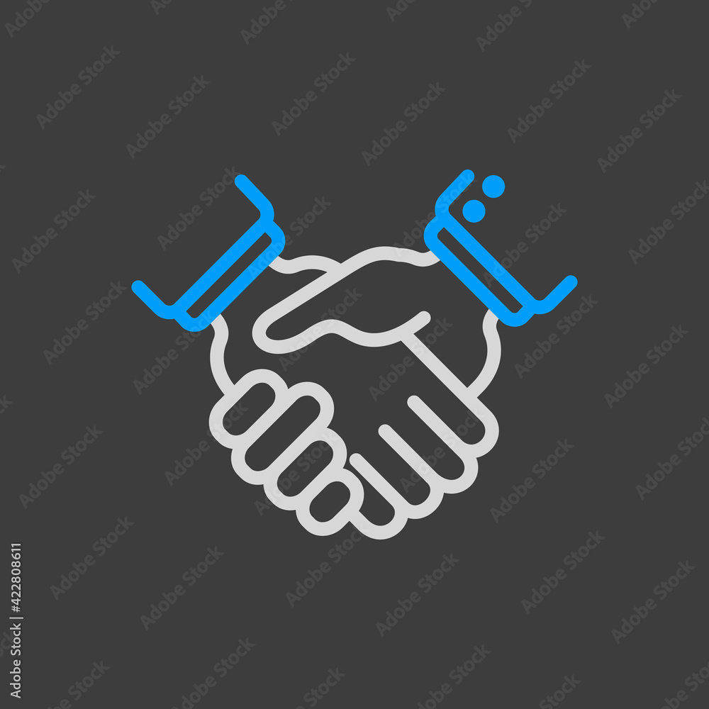 Business handshake or contract agreement flat icon Business handshake or contract agreement flat icon