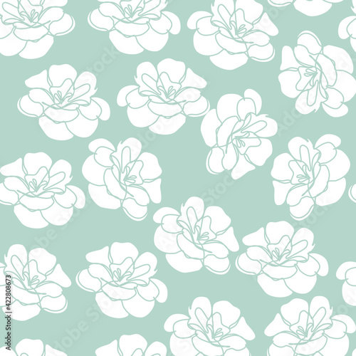 seamless pattern with flowers, vector floral background