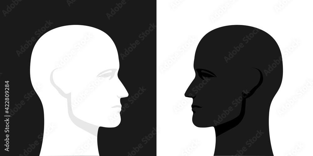 Human head flat vector illustration.