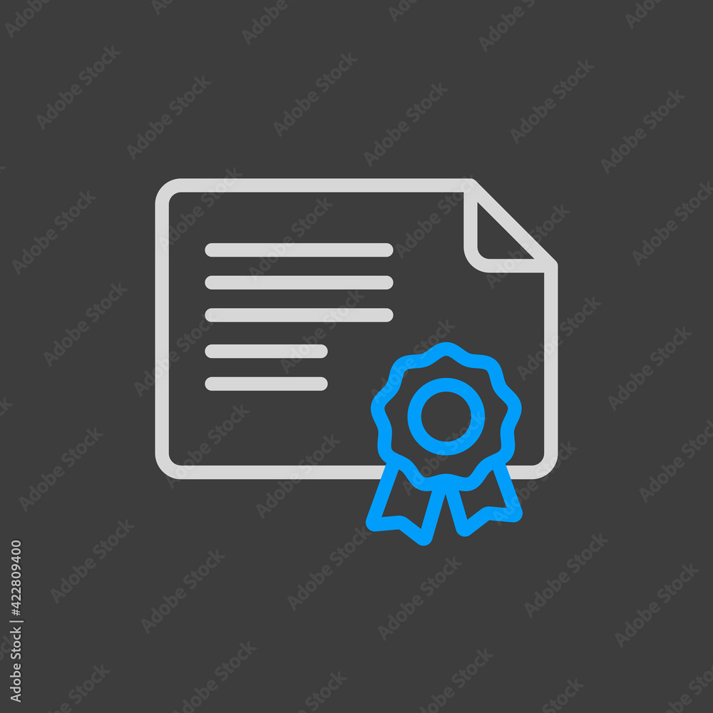 Certified vector icon isolated on the white Certified vector icon isolated on the white