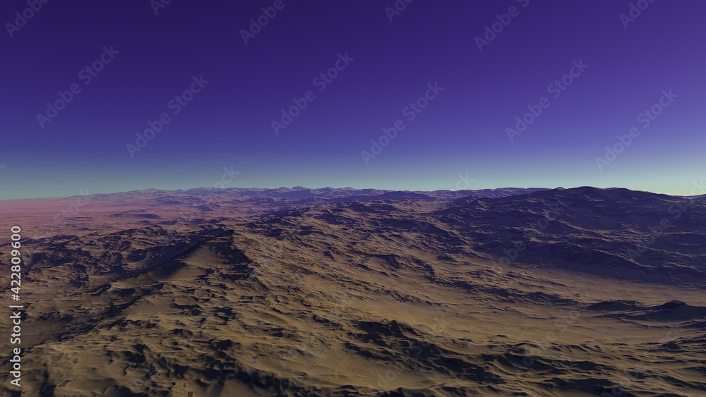 Naklejka premium view from a beautiful planet, beautiful space background 3d render