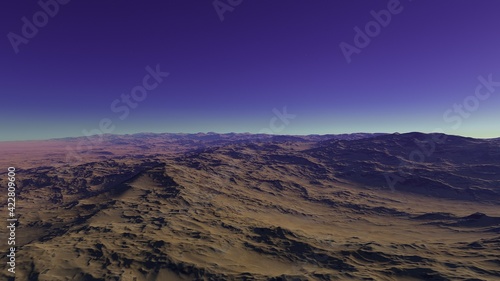 view from a beautiful planet  beautiful space background 3d render