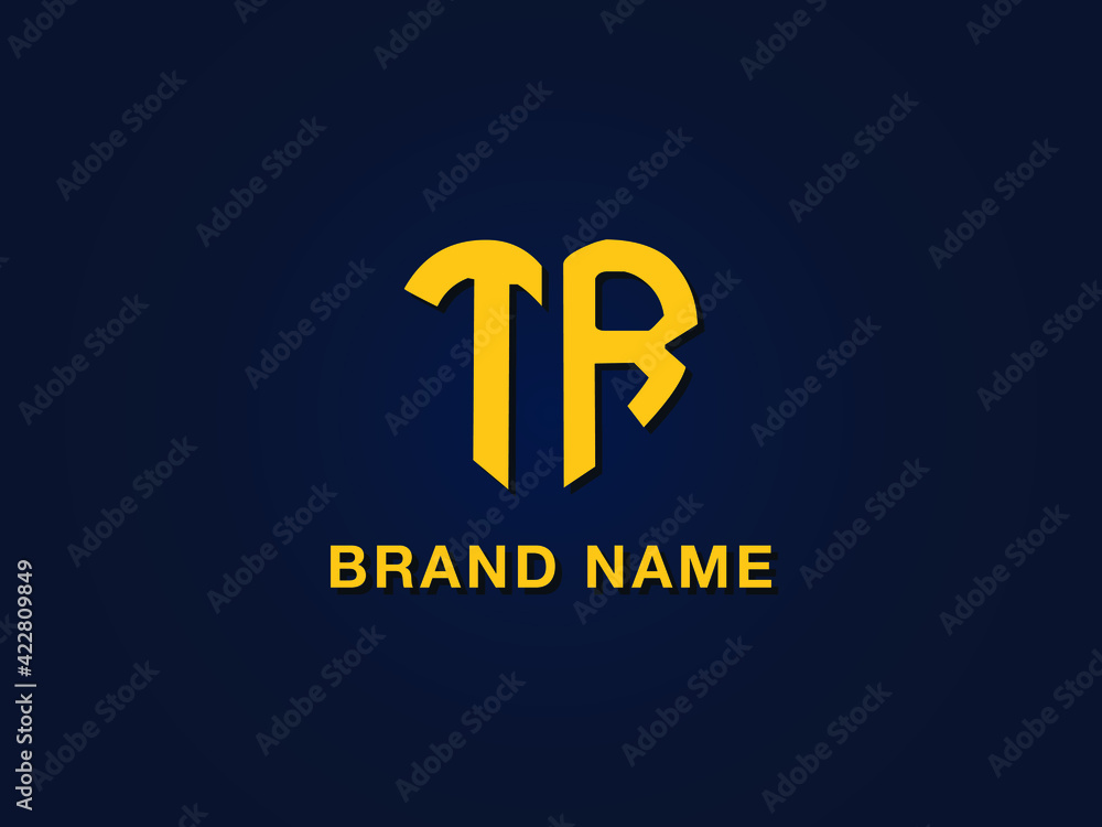 Minimal love initial letter TR logo. This icon incorporate with two love shape typeface in the creative way. It will be suitable for which company or brand name start those initial.
