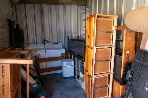 Contents of a house packed into a storage unit