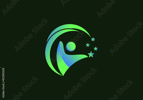 Healthy Life Fun people Logo template vector icon