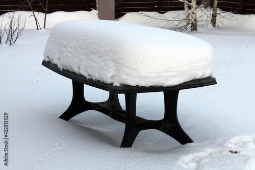 Wallpaper Mural snow covered bench Torontodigital.ca