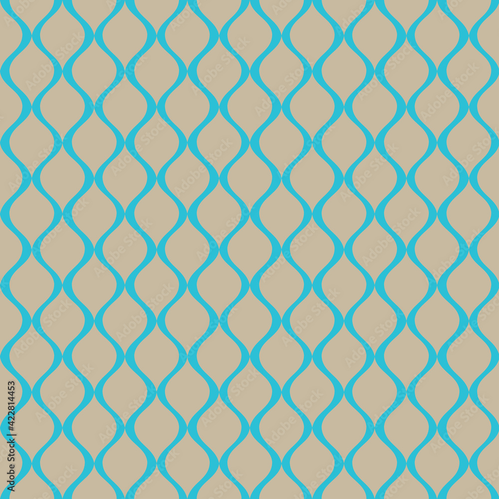 Naklejka premium Turquoise wavy pattern. Seamless vector background.