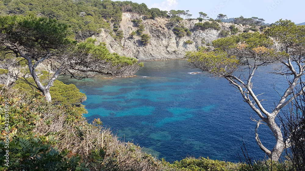 Pontillon beach in Hyeres, South of Frances Pontillon beach in Hyeres, South of Frances