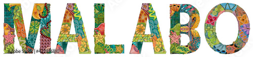 Malabo is the capital of Equatorial Guinea. Vector decorative zentangle object for decoration