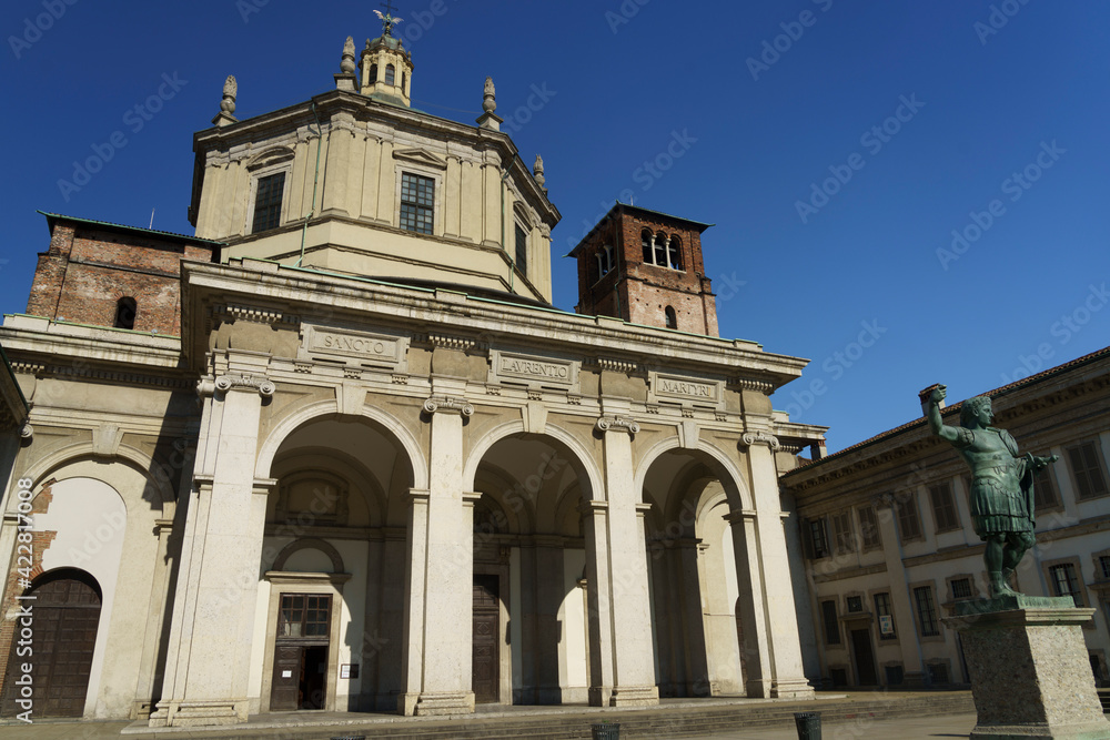 Church of San Lorenzo in Milan, Italy,: exterior