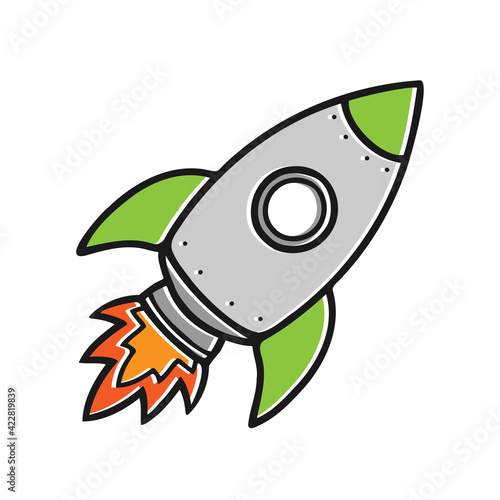 Vektor Rakete grün - Zukunft / Motivation / Startup / Anfang / Ziel / Vision